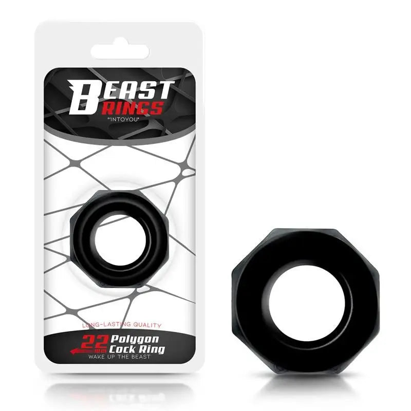 Beast Rings Super Flexible Polygonal Penis Ring 2.2 Cm Schwarz