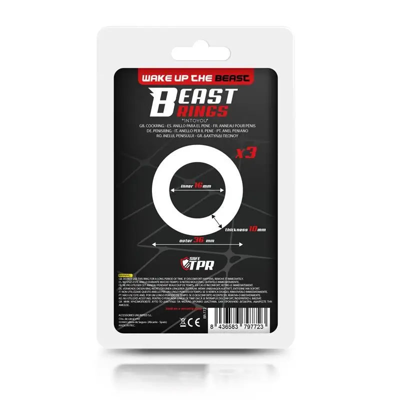 Biest Ringe Set 3 Penis Ringe 3 Farben 1.6 Cm