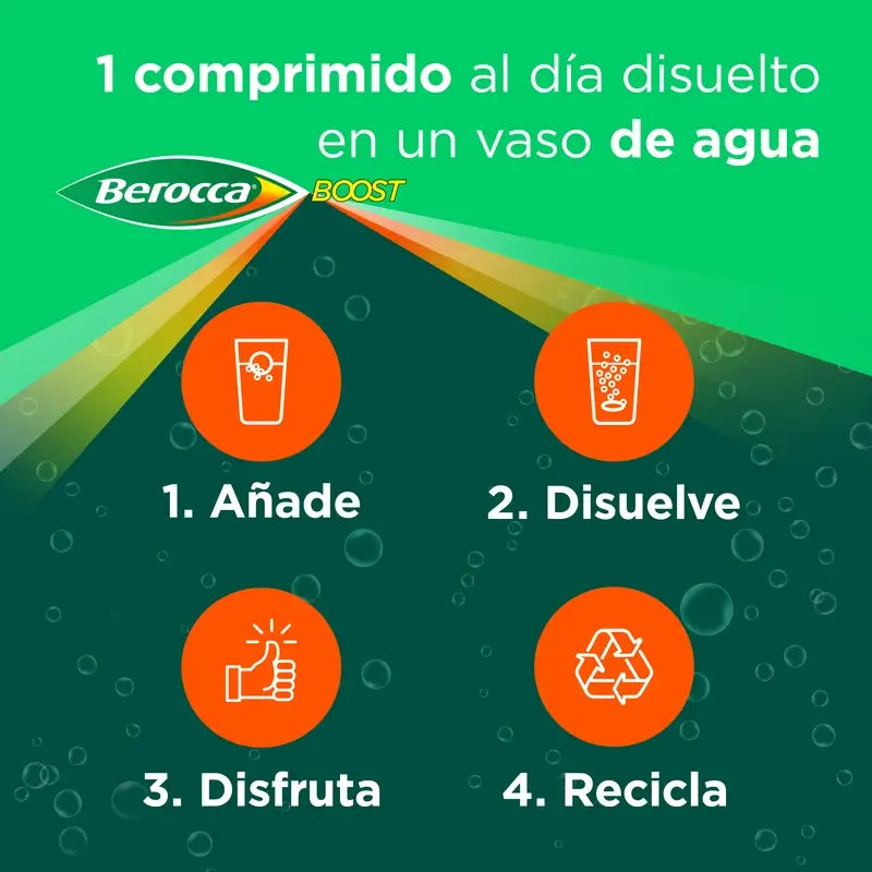 Berocca Boost Magnesium, Vitamine und Mineralien mit Guarana, 30 Brausetabletten