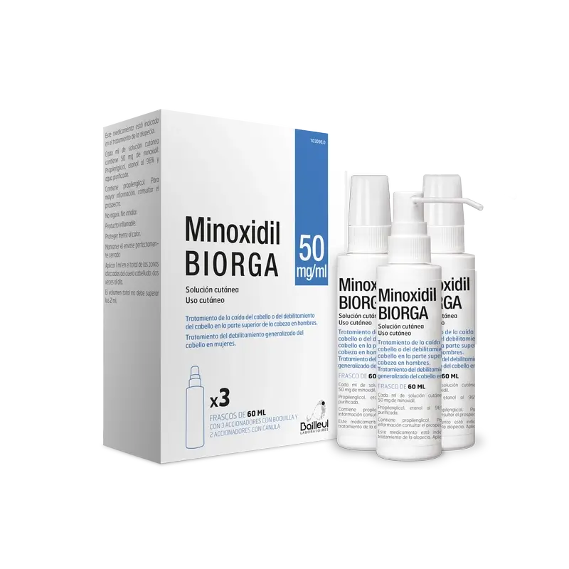Biorga 50 Mg/ ml Minoxidil Hautlösung 3 Flaschen à 60 ml