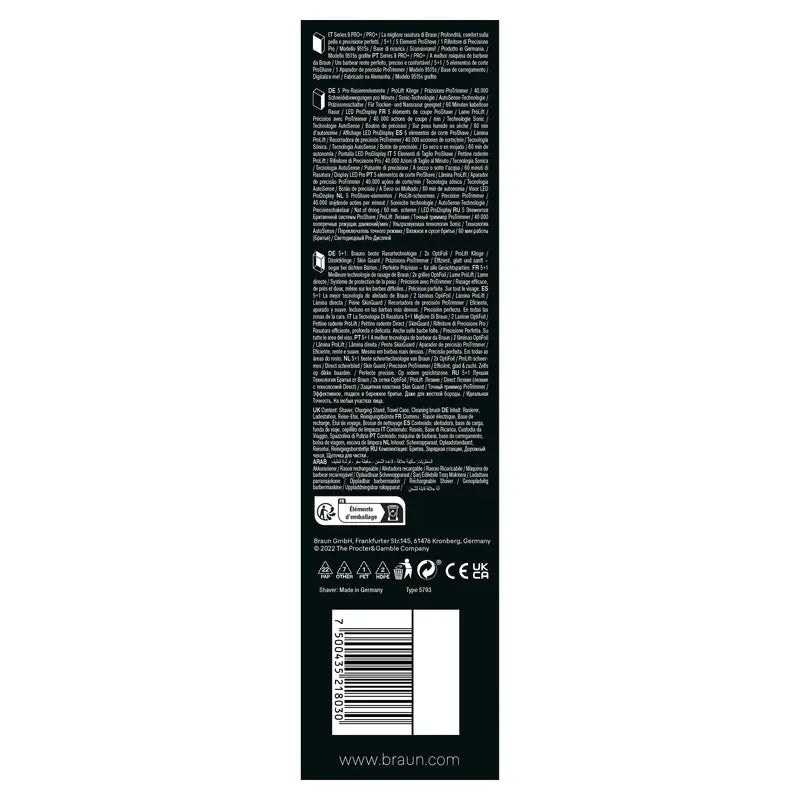 Braun Rasierer Series 9 9600S Schwarz
