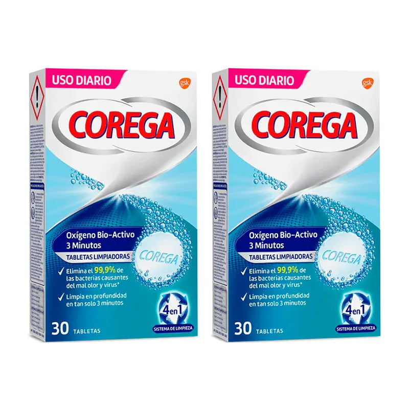 Corega Duplo Oxygen Biactive, 2 x 30 Tablets