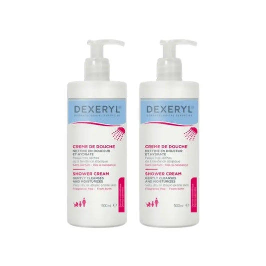 Dexeryl Duplo Moisturising Cleansing Bath Cream, 2 x 500 Ml