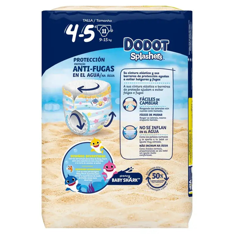 Dodot Splashers Wasserwindeln Größe 4-5, 11 Stück.
