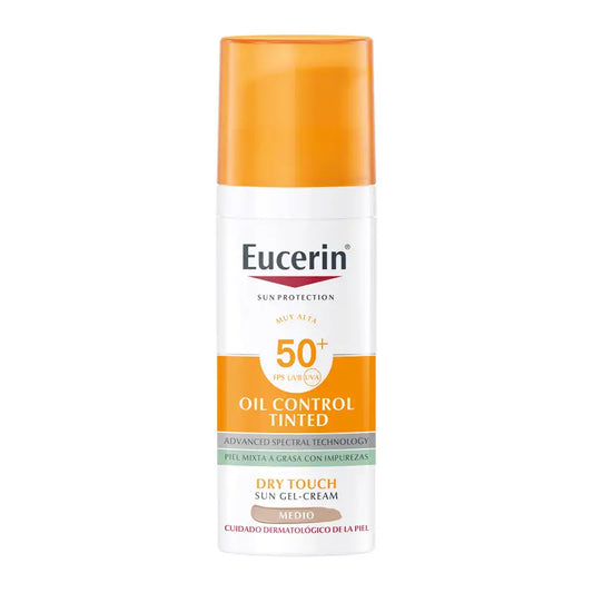 Eucerin Facial Sun Care Oil Control Dry Touch SPF50+ Medium Colour, 50 ml
