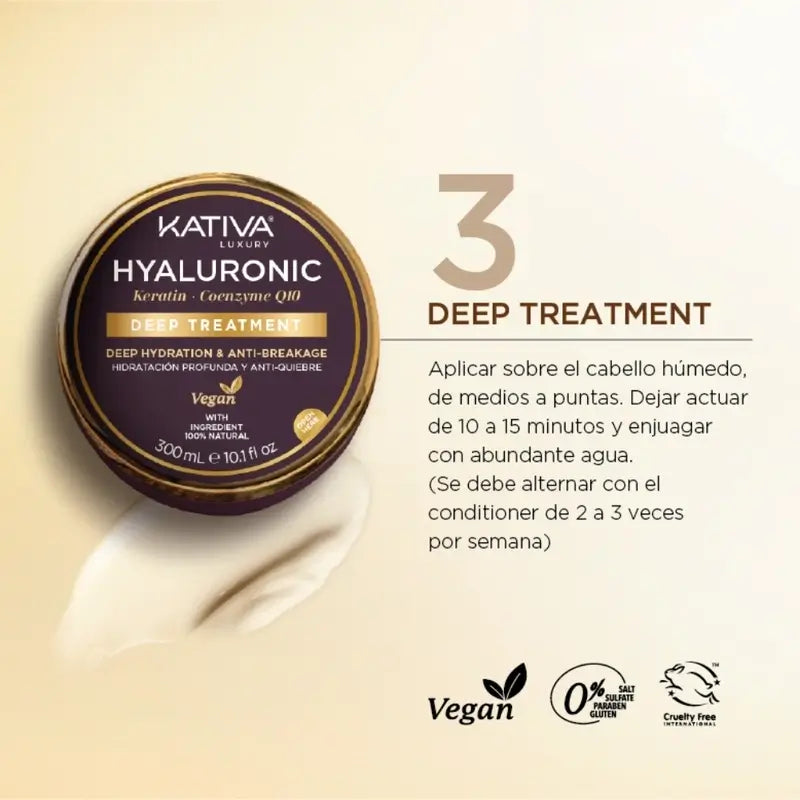 Kativa Hyaluronsäure-Keratin Q10-Maske, 300 ml