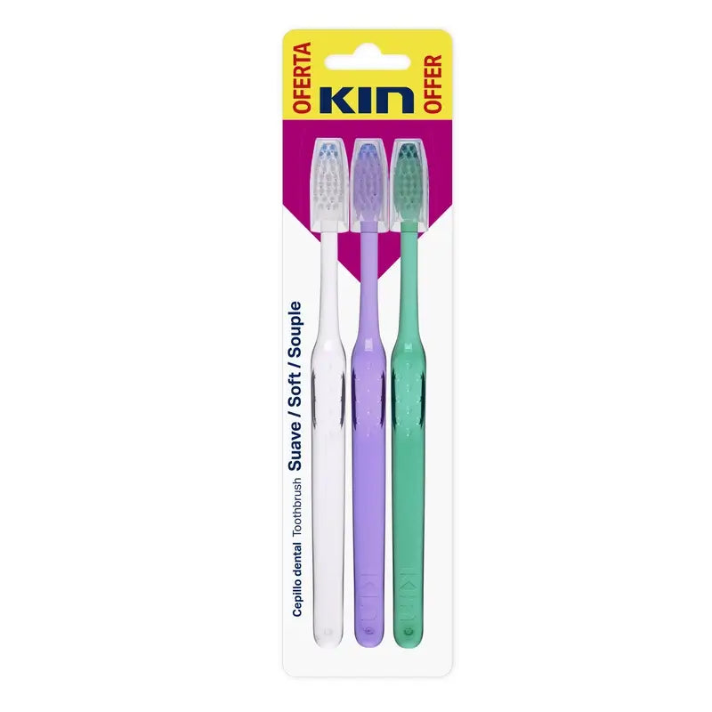 Kin Soft Zahnbürste Soft, 3 Stück.