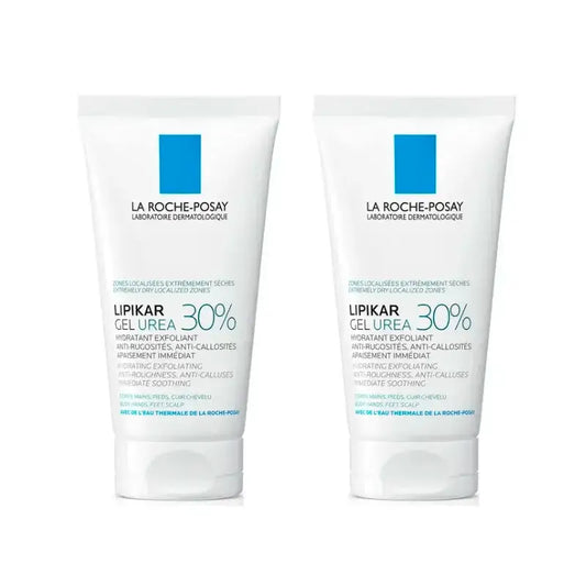La Roche Posay Lipikar Urea Gel 30% - Feuchtigkeitsspendendes Gel mit Urea , Packung 2 x 50 ml