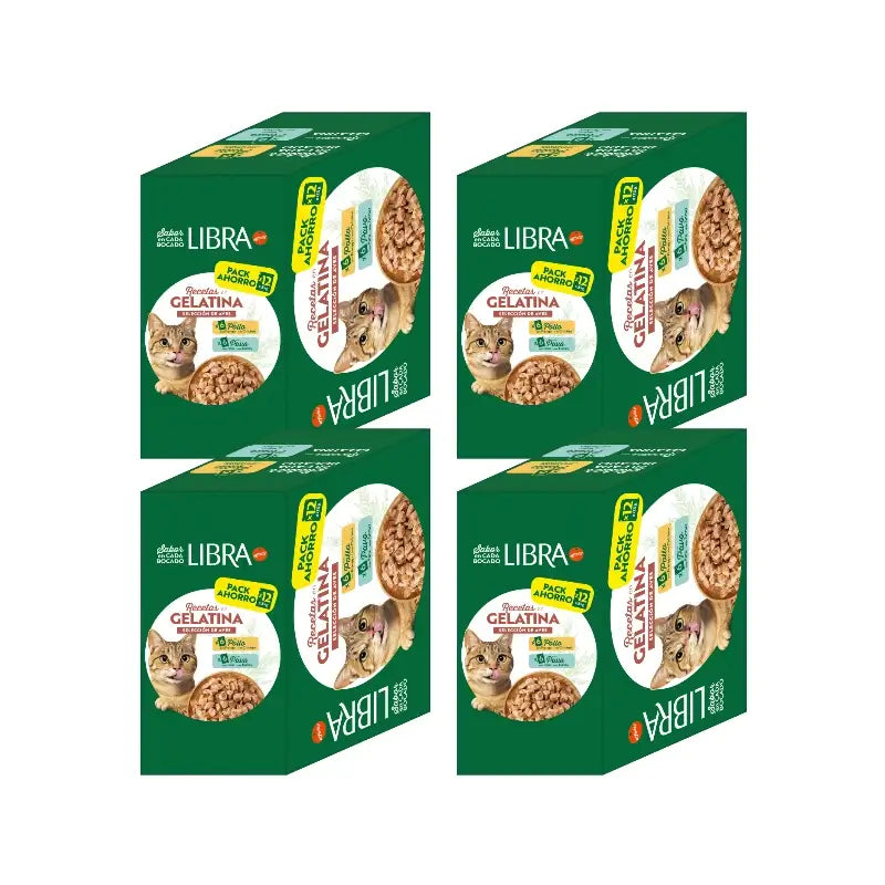 Libra Katzenfutter (Nassfutter) mit Huhn und Pute, Flowpack, 4 x 1,02 kg