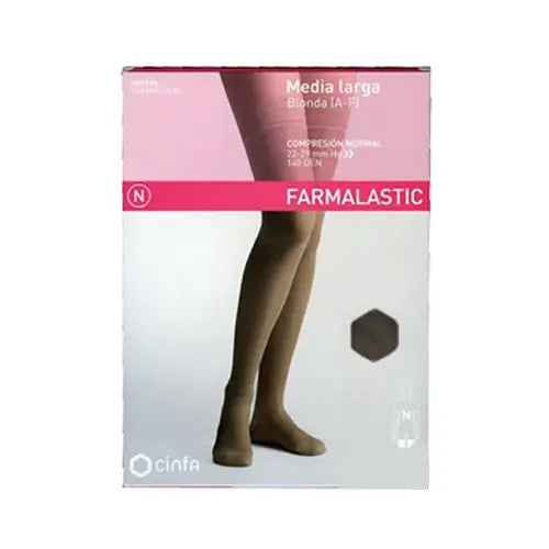 Farmalastic Long Stocking Compression Normal Compression Black, Size Queen Plus