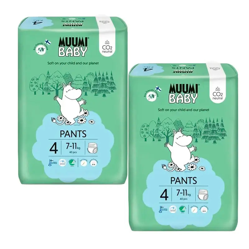 Mumin Baby Trainingswindeln Größe 4, 2 x 40 Stück.