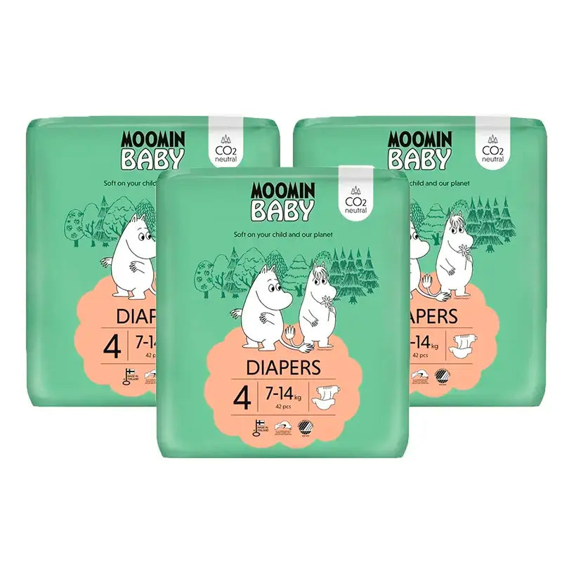 Mumin Baby Windeln Größe 4, 3 x 42 Stück