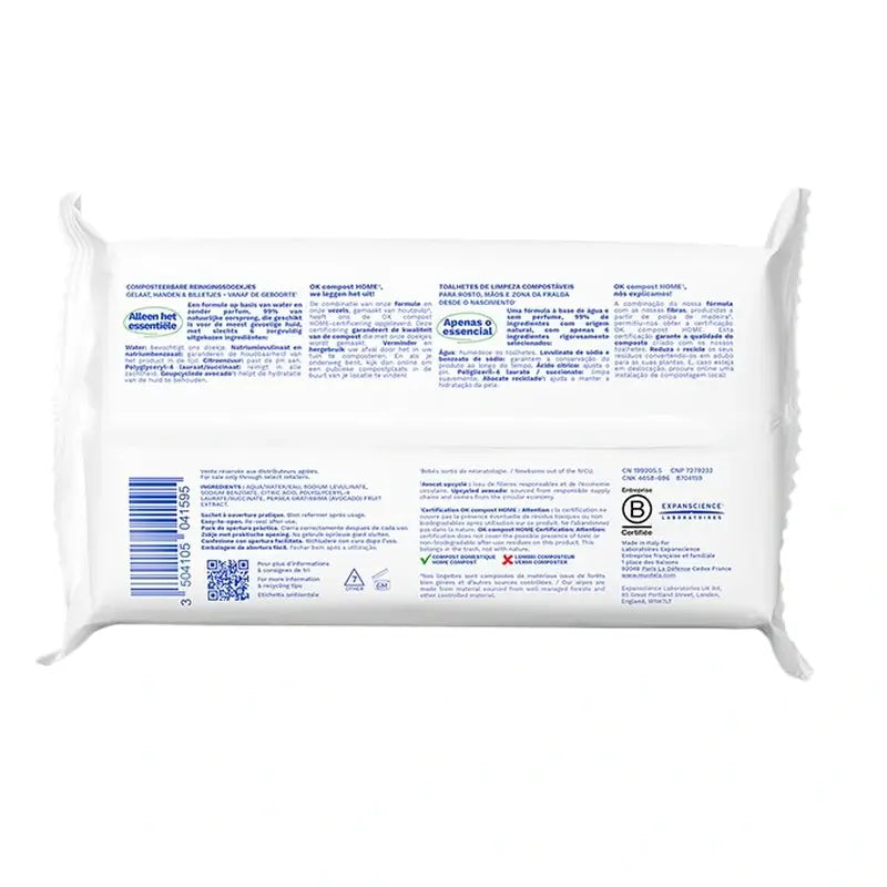 Mustela Bio-Baumwoll-Wassertücher, 60 Stück