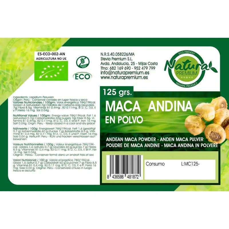 Natura Premium Maca-Pulver Bio , 500 gr