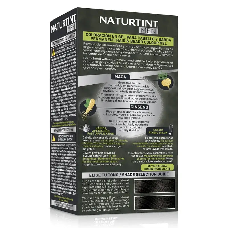 Naturtint Men Dauerhafte Haar- und Bartfärbung für Männer 4N Ammoniakfrei - Naturbraun