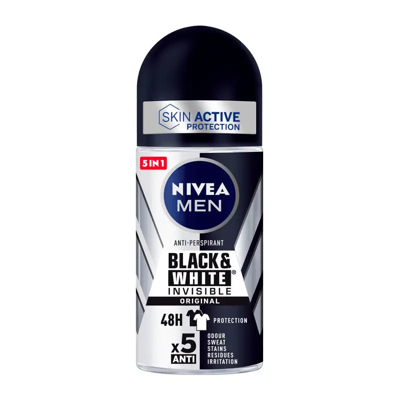 Nivea Men Black & White Invisible Original Roll On Deodorant, 50ml