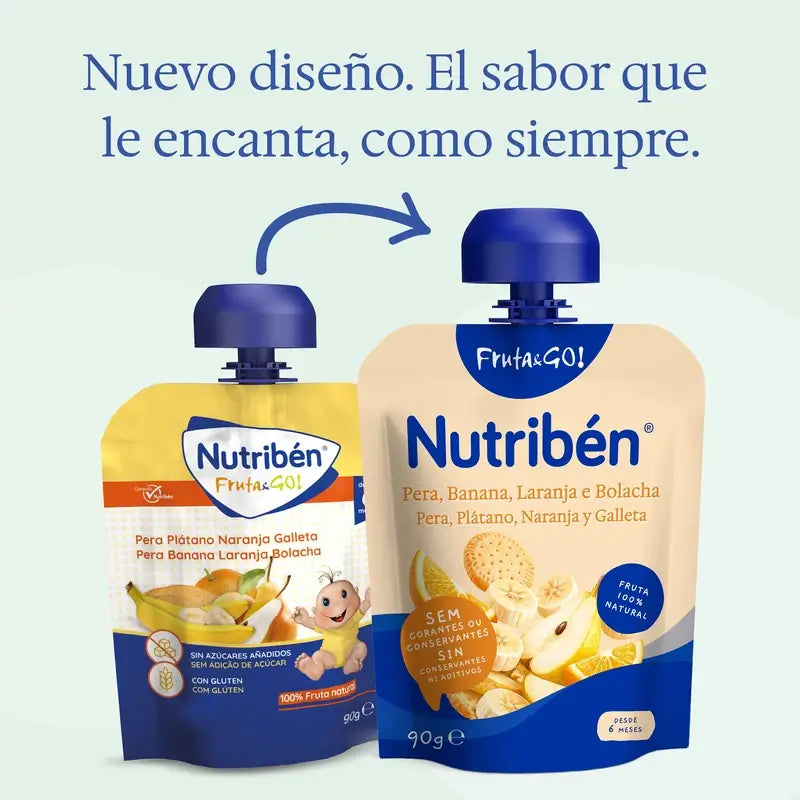 Nutriben Fruit&Go Birne-Banane-Banane-Orange-Keks 90 g