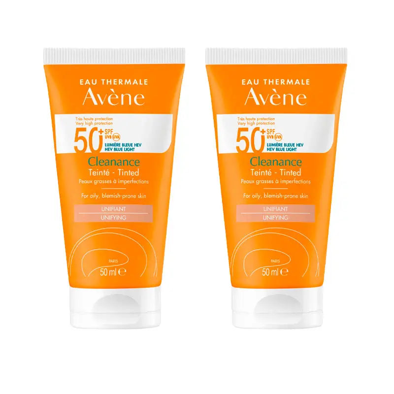 Avène Cleanance SPF 50+ Face Protector with Colour 2x50 ml