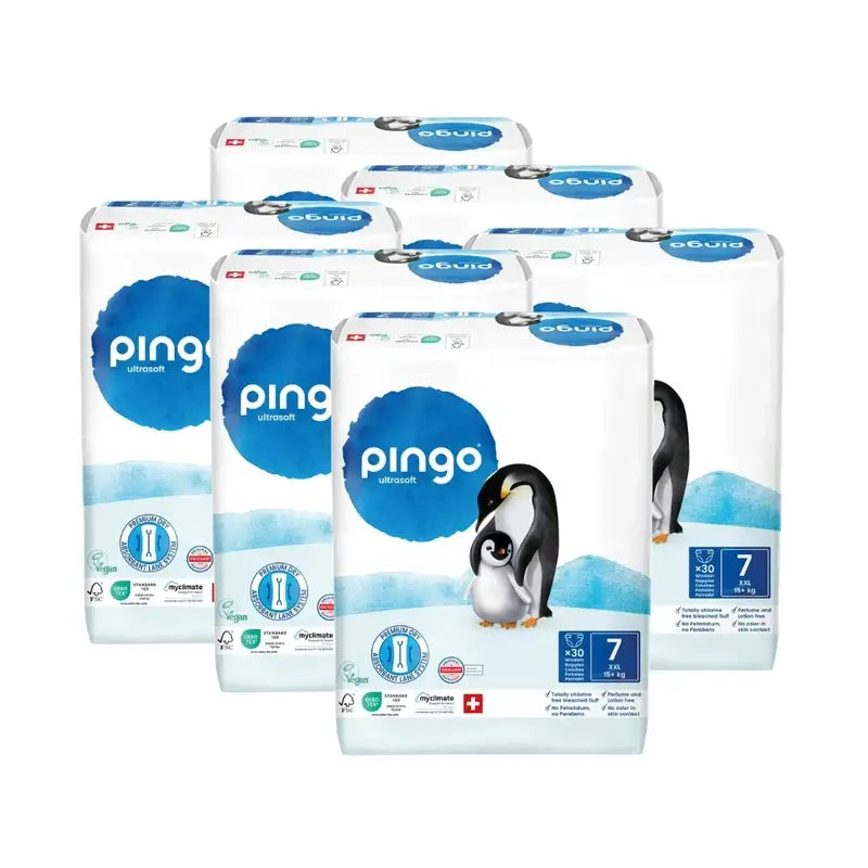 Pingo Ökologische Windeln Größe 7 (+15 Kg), 6X30 Einheiten