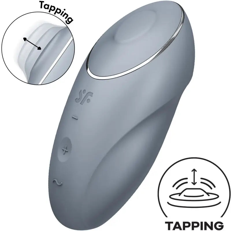 Satisfyer Tap & Climax 1 Vibrator Lay-On Grau