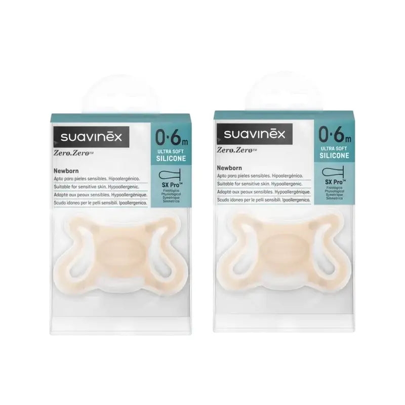 Suavinex Pacifier Zero Zero Baby 0 to 6 Months, Fair, 2 Units