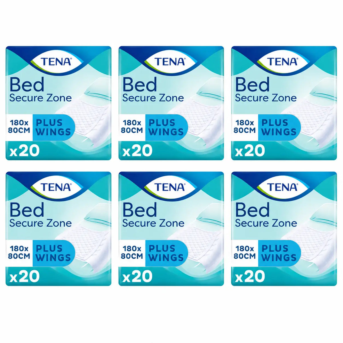 Tena Bed Protector Bed Plus 80 X 180, 20 pcs, 6-pack