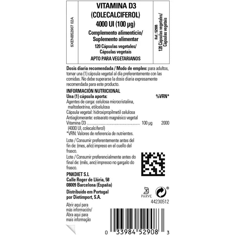 Solgar Vitamin D3 4000 IU, 120 Kapseln