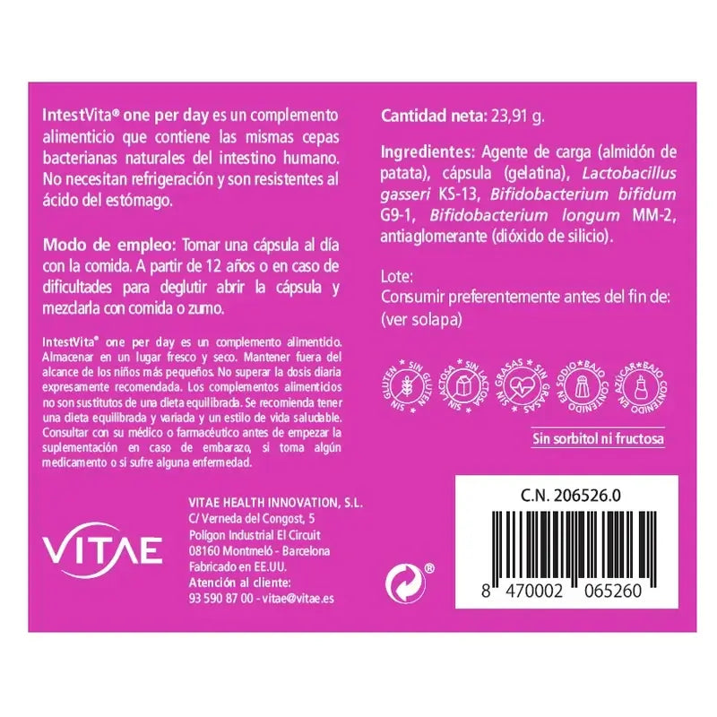IntestVita One per Day 30 Kapseln – Ausgeglichene Darmflora