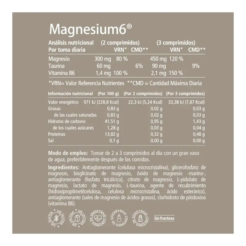 Magnesium6 20 Tabletten – Mit 6 Magnesiumsalzen, Vitamin B6 und Taurin