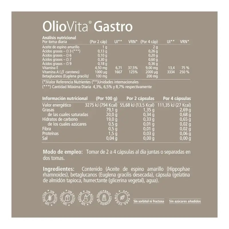 OlioVita Gastro 60 Kapseln – Unterstützung der Verdauung mit Sanddorn
