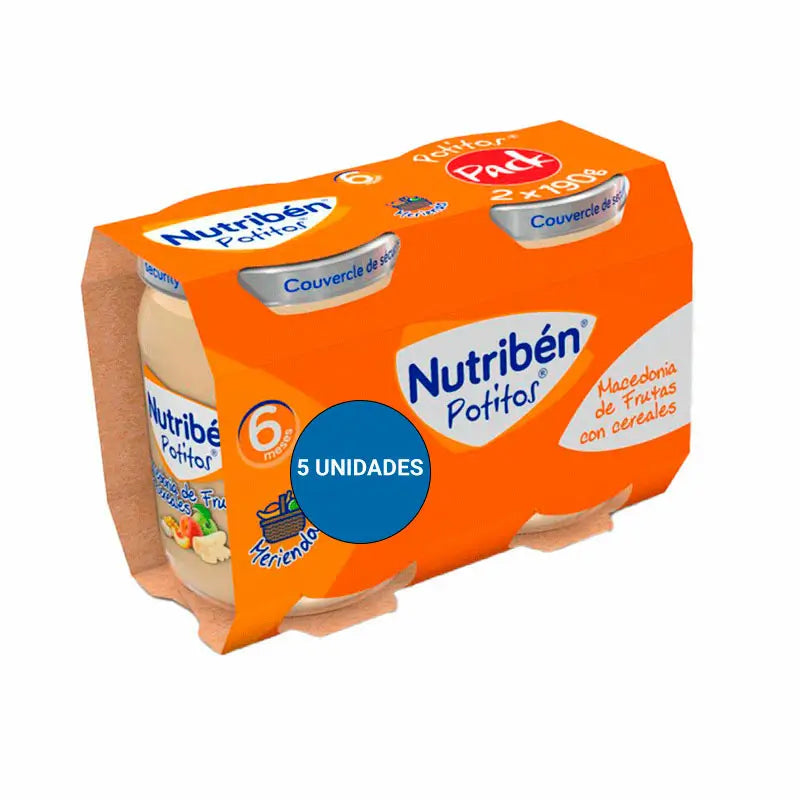 Nutriben Packung Topf Mazedonien Obst Obst Getreide 5 X 2 X 190 Gr