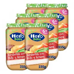 Hero Baby Baby Vegetable Jar with Chicken and Beef, 6x235g
