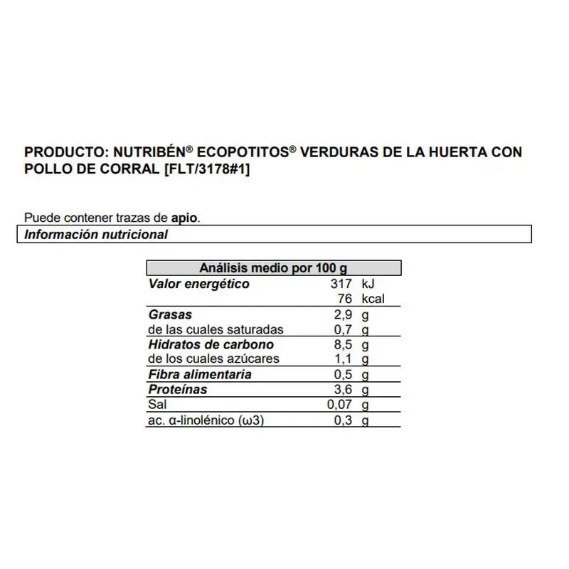 Nutriben Potito Eco Home Fleisch-Gemüse-Huhn 6x120 Gr