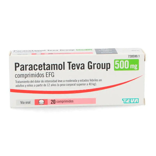 Paracetamol Teva Group 500 mg, 20 Tablets