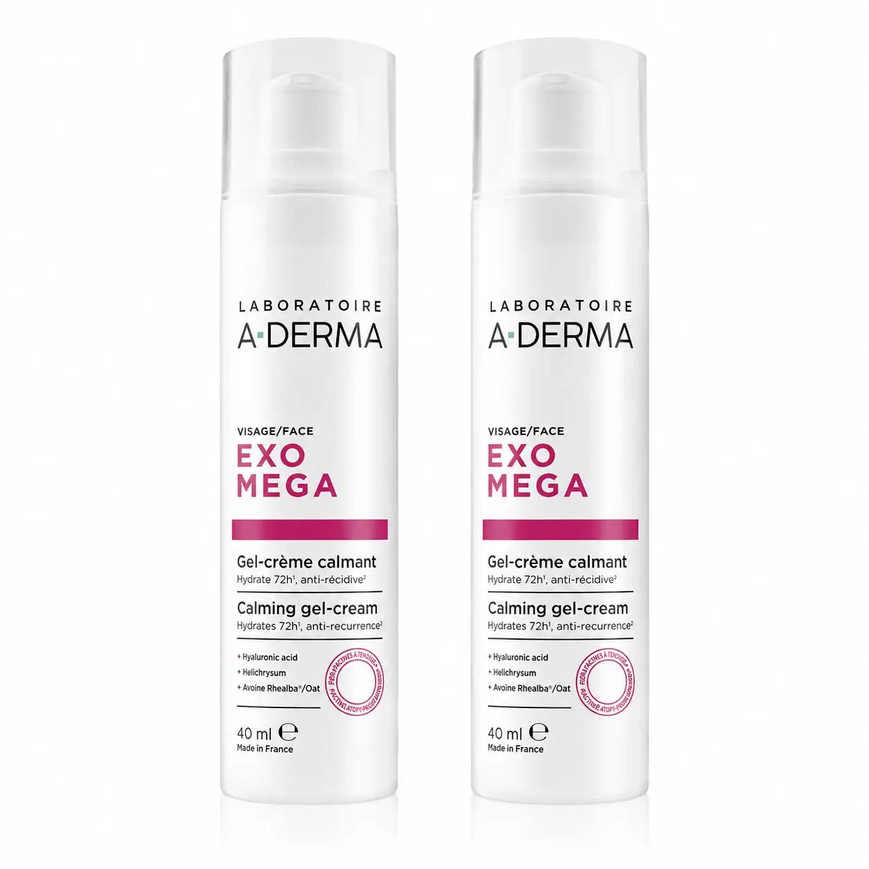 A-Derma Exomega Beruhigende Gel-Creme für das Gesicht, 40 ml, 2er-Pack