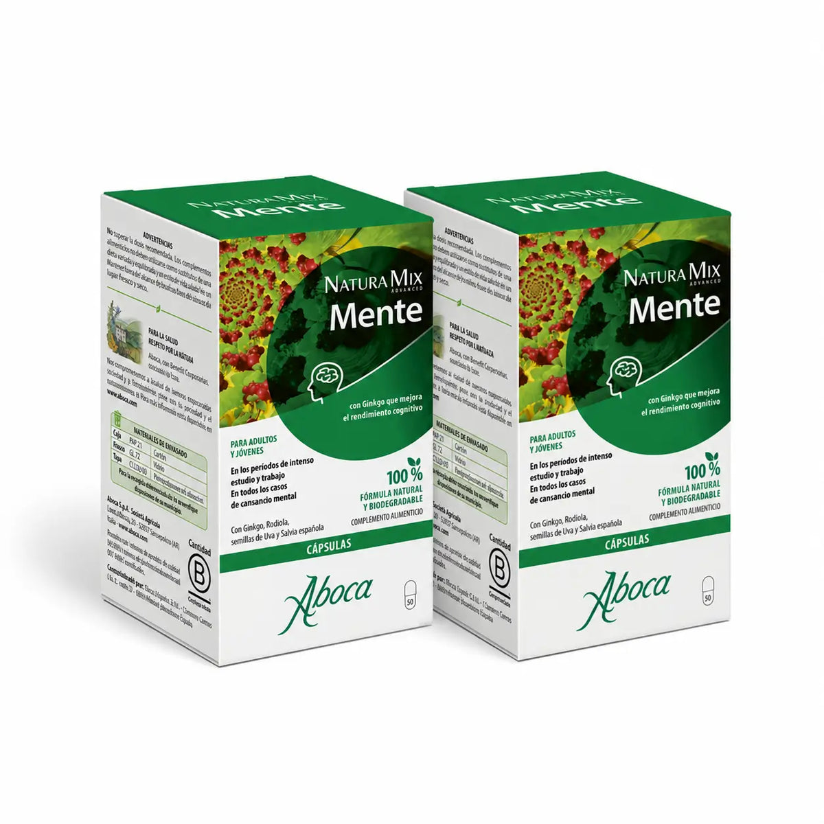 Aboca Natura Mix Advanced Mente, 50 Kapseln, 2er-Pack