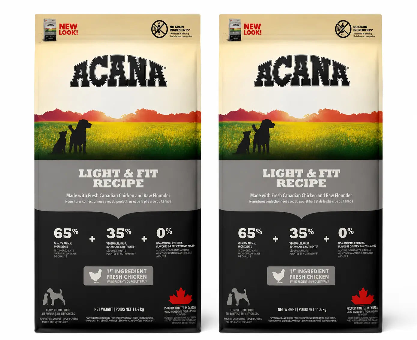 Acana Canine Adult Light 11,4 Kg Hundefutter, Packung 2