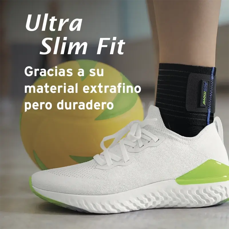 Actimove Elastische Knöchelbandage mit verstellbarem Stabilisierungsriemen, Farbe Schwarz, Größe L