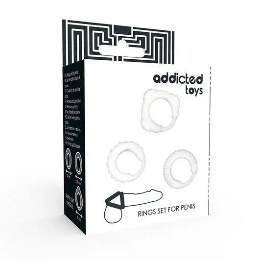 Addicted Toys Set 3 Penis Rings Clear