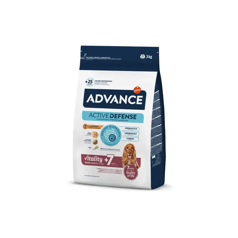 Advance Canine Senior Medium Huhn-Reis 3Kg, Hundefutter für Hunde