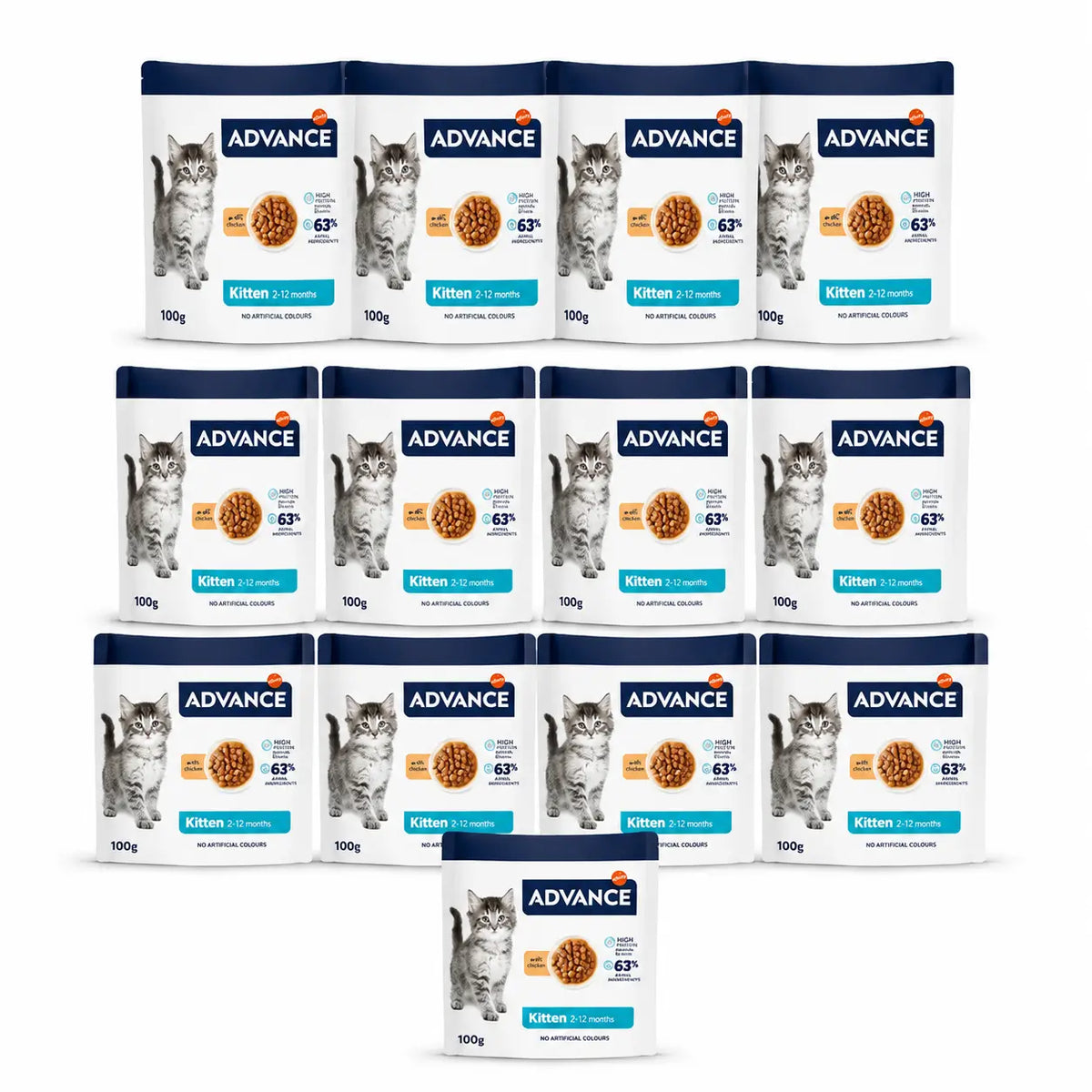 Advance Wet Cat Food, With Chicken, Single Serve, 13 x 340 g