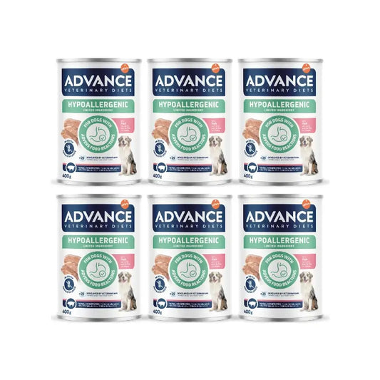 Advance Nassfutter für Hunde, mit Schweinefleisch, Einzelportionen, 6 x 400 g