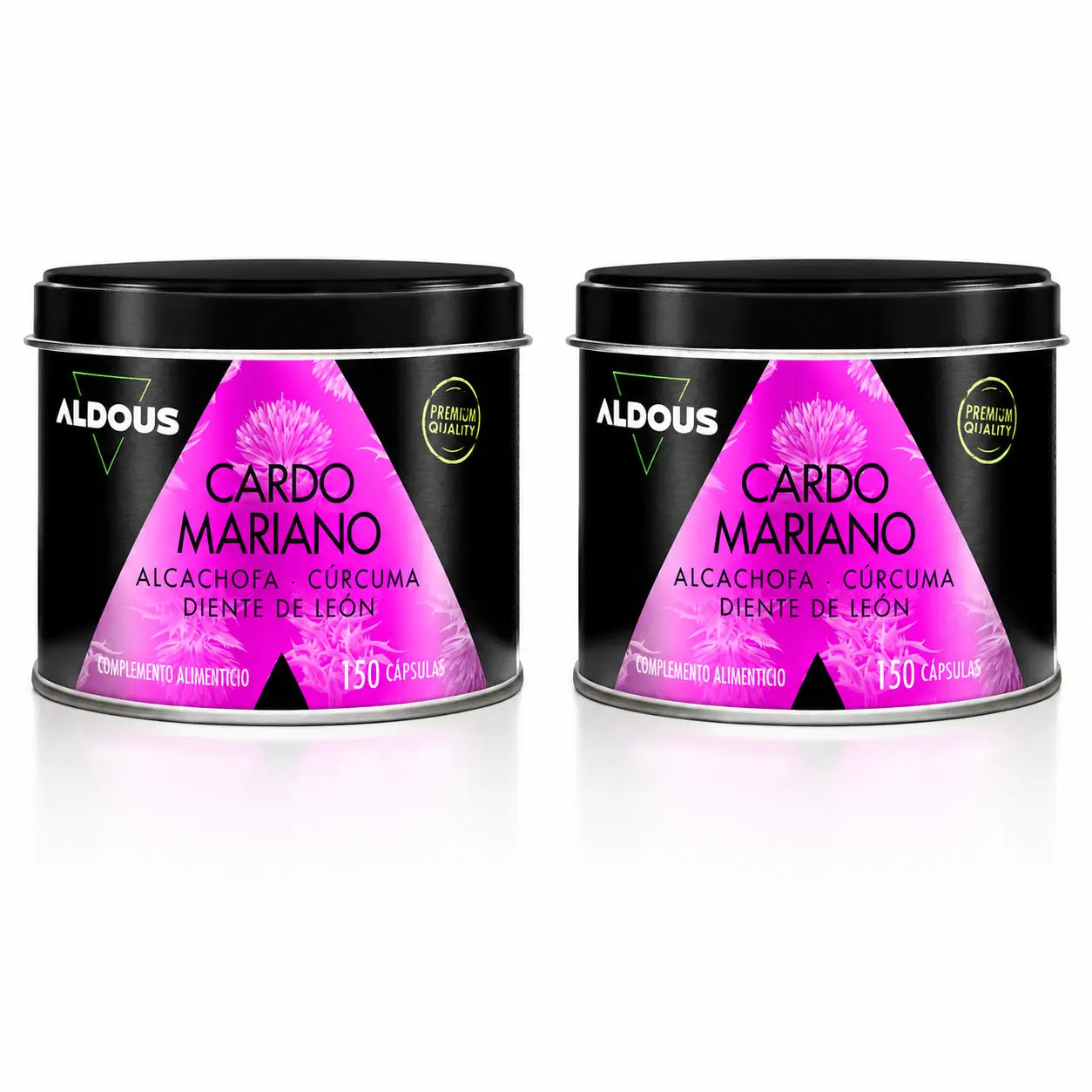 Aldous Labs Nahrungsergänzungsmittel Mariendistel mit Artischocke, Kurkuma, Löwenzahn & Desmodium, 150 Kapseln, Packung 2