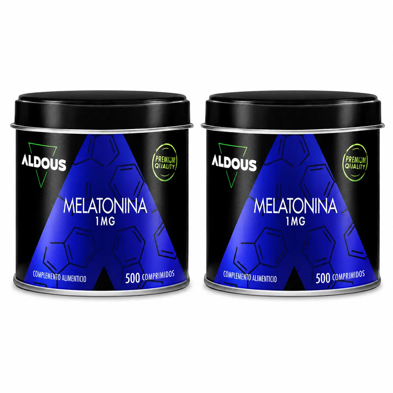 Aldous Labs Nahrungsergänzungsmittel Reines Melatonin 1 Mg, 500 Tabletten, Packung 2