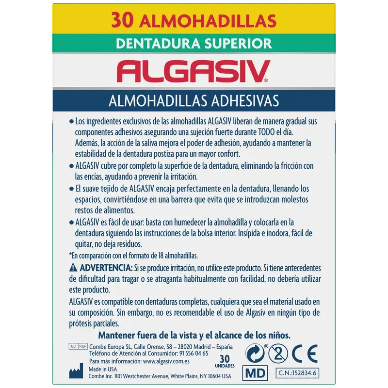 Algasiv Klebepads Obere Prothese 30 Stück