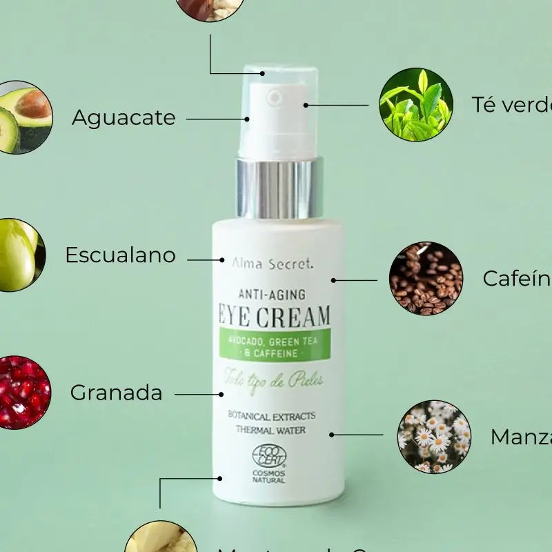 Alma Secret Anti-Aging Augenkontur mit Avocado, grünem Tee und Koffein