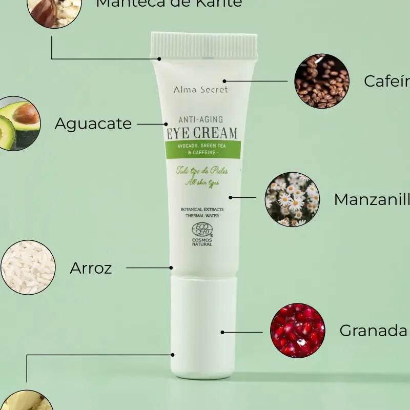 Alma Secret Anti-Aging Eye Contour Tube Avocado, Grüner Tee & Koffein