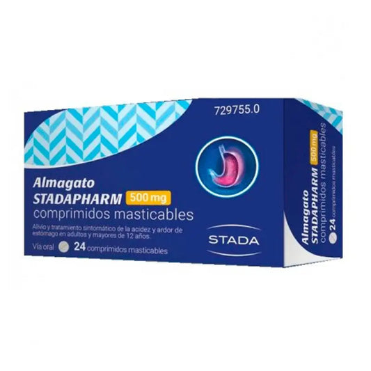 Almagate Stadapharm 500 mg, 24 chewable tablets