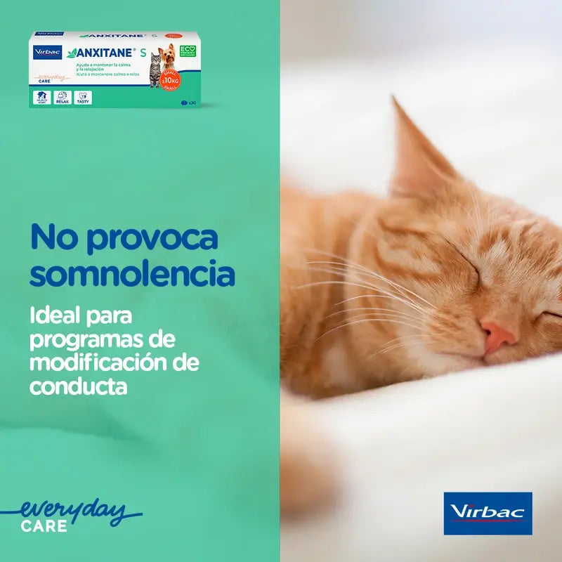 Virbac Anxitane S, 30 Beruhigungstabletten für Katzen und Hunde 0 - 10kg