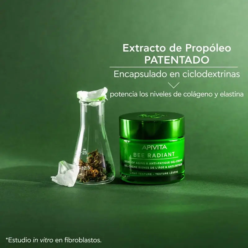 APIVITA Bee Radiant Age-Resistance and Anti-Fatigue Gel-Cream mit weißer Pfingstrose und patentiertem Propolis